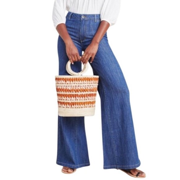 Pilcro Ultra High-rise Wide-leg Jeans size 27 retro inspired trouser jeans boho - Picture 1 of 13